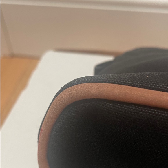 Black Hermes Canvas Pouch with Beige Leather Trim - Picture 8 of 11